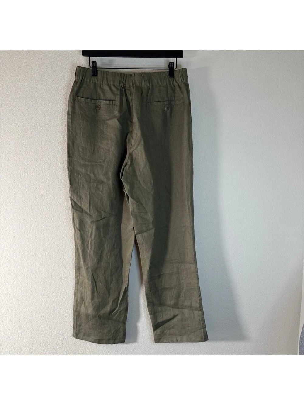 Quince 100% European Linen Pants Men’s M Bayberry Olive Elastic Waist